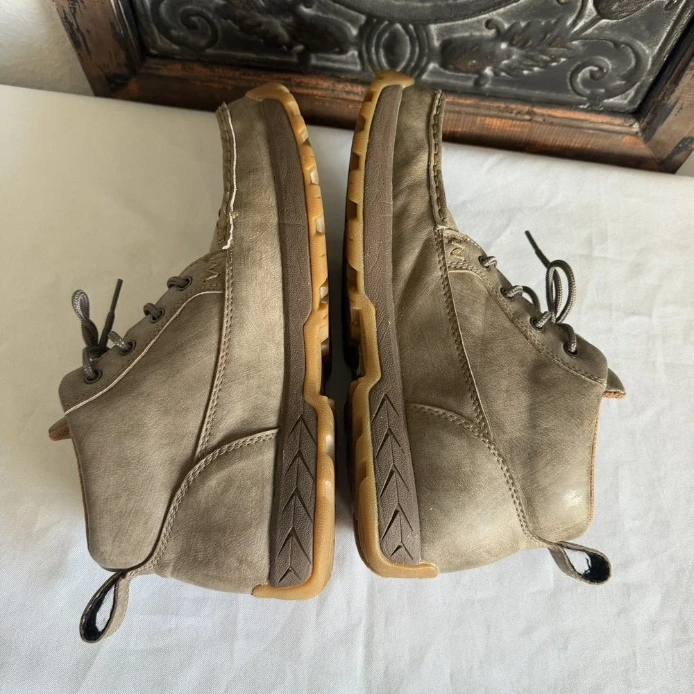 Wrangler Western Moc Toe Leather Chukka Boots Men's Sz 10.5 EUC Hiking Lace Up
